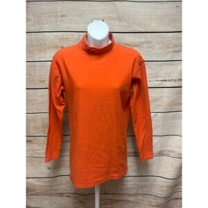 Under Armour Shirt Womens Size Large Orange Long Sleeve Cold Gear Mock Base